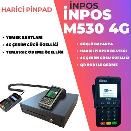 İnpos M530 sabit yazarkasa pos,çekmece, temasıssız sifre aleti hepsi dahil