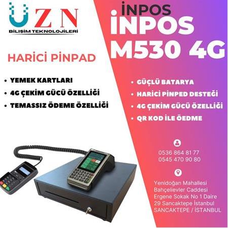 İnpos M530 sabit yazarkasa pos,çekmece, temasıssız sifre aleti hepsi dahil