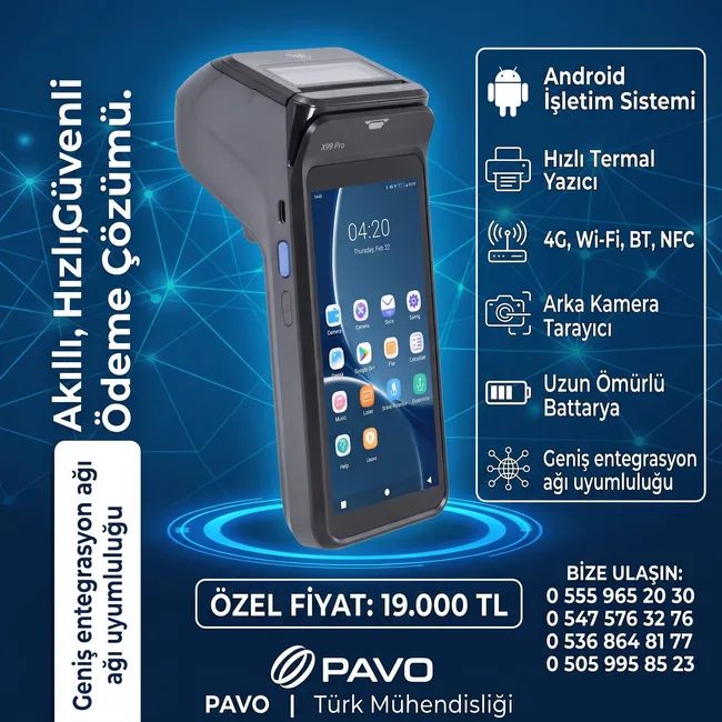 Pavo N86 Pro Android Mobil POS; zarif tasarım, mükemmel
