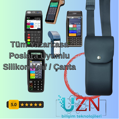 Tüm Yazar Kasa POS Cihazları İle Uyumlu Silikon Taşıma Çantası - Askılı Koruma Kılıfı
