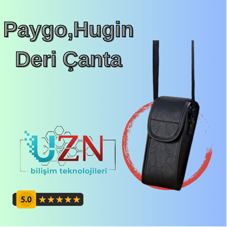 Paygo ve Hugin Uyumlu Yazar Kasa POS Taşıma Çantası - Askılı Deri Koruma Kılıfı