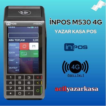 4G İnpos M530 temassız özellikli yazarkasa pos+rulo hediye