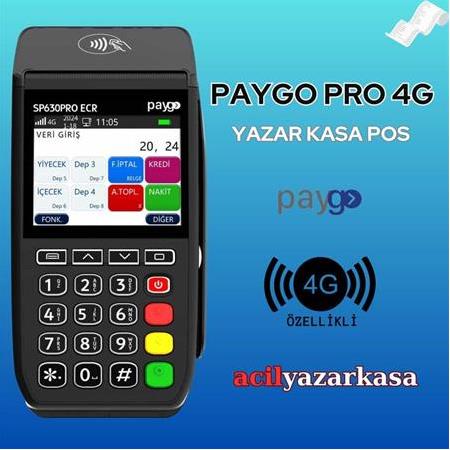 4G paygo pro yazarkasa pos (hızlı çekim ve hızlı yazıcı)